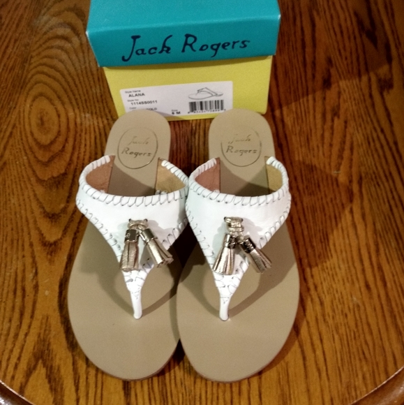 Jack Rogers Alana White/Gold - Picture 1 of 8